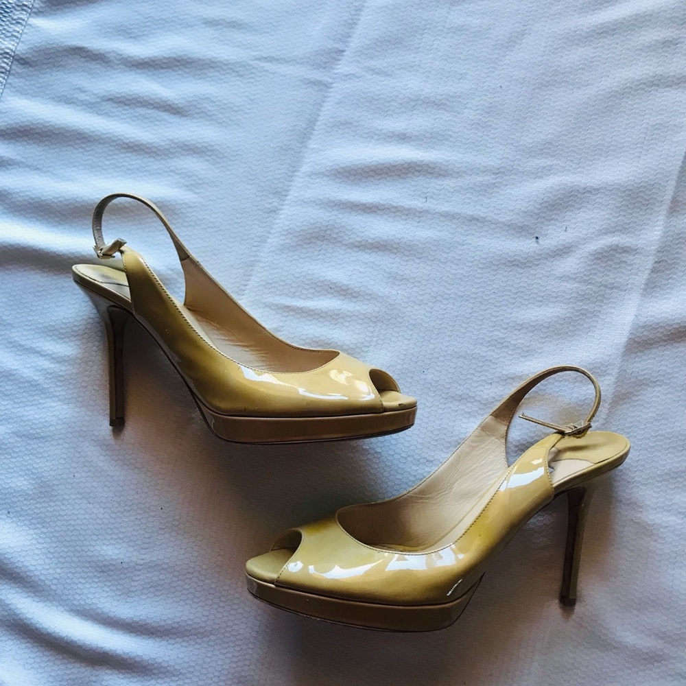 Jimmy choo Yellow‎ Peep-Toe Slingback Heels